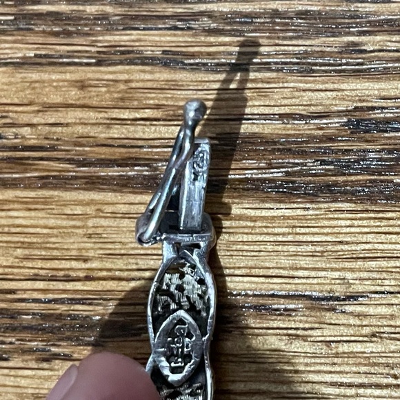 Vintage Sterling Silver & Lapis Bracelet - Picture 5 of 5